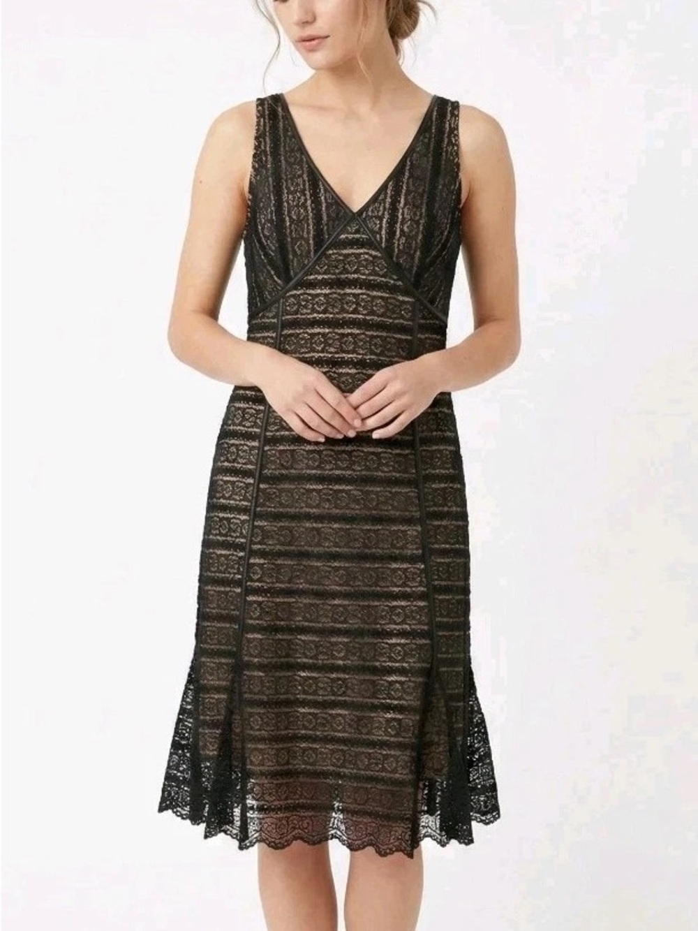 New York & Company Black Lace Midi Dress
